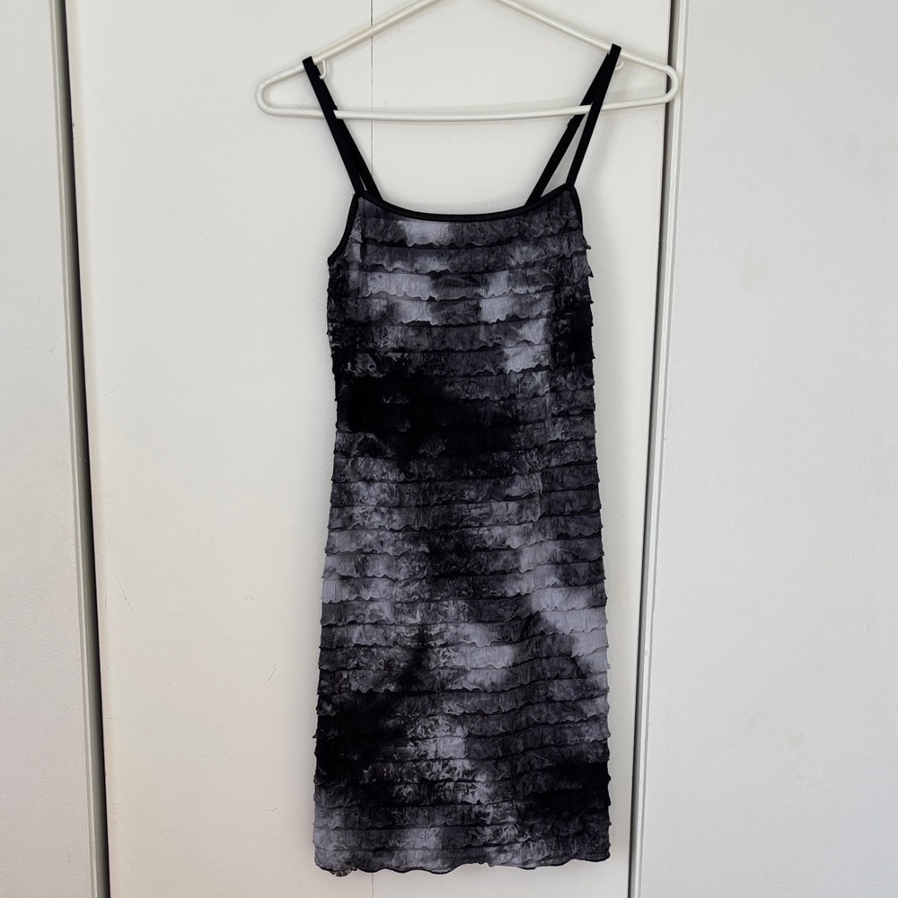 🎉4/30$🎉 SUBWAY Y2K Vintage Chic Black and Gray Layered Mini Dress